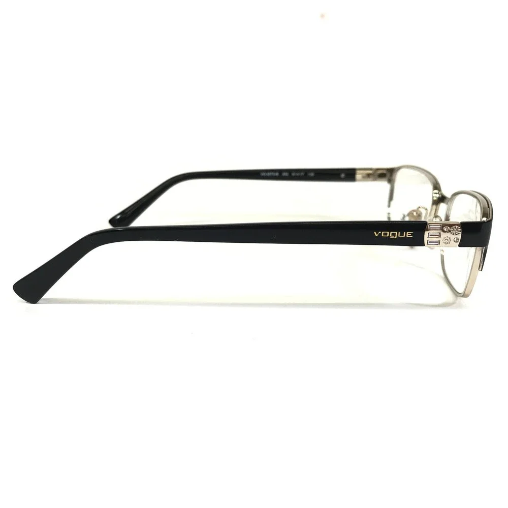 Vogue Eyeglasses Frames VO4073-B 352 Black Gold Rectangular Full Rim 51-17-135
